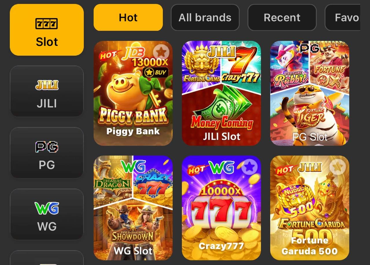 x666 game lobby featuring popular slots including Piggy Bank, Crazy777 and Fortune Garuda